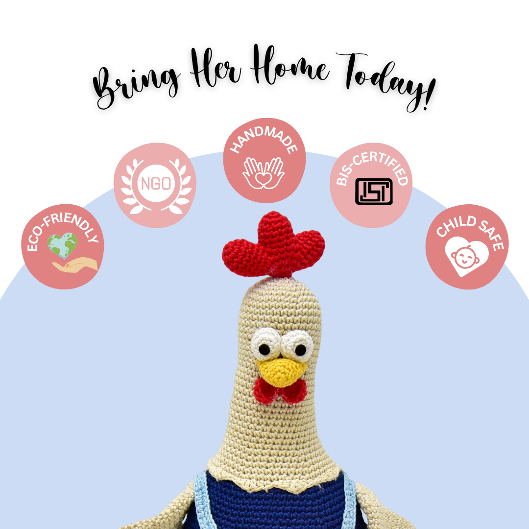 Happy Threads | Meet Dorris the Rooster – A Bundle of Joy in Feathers & Yarn!