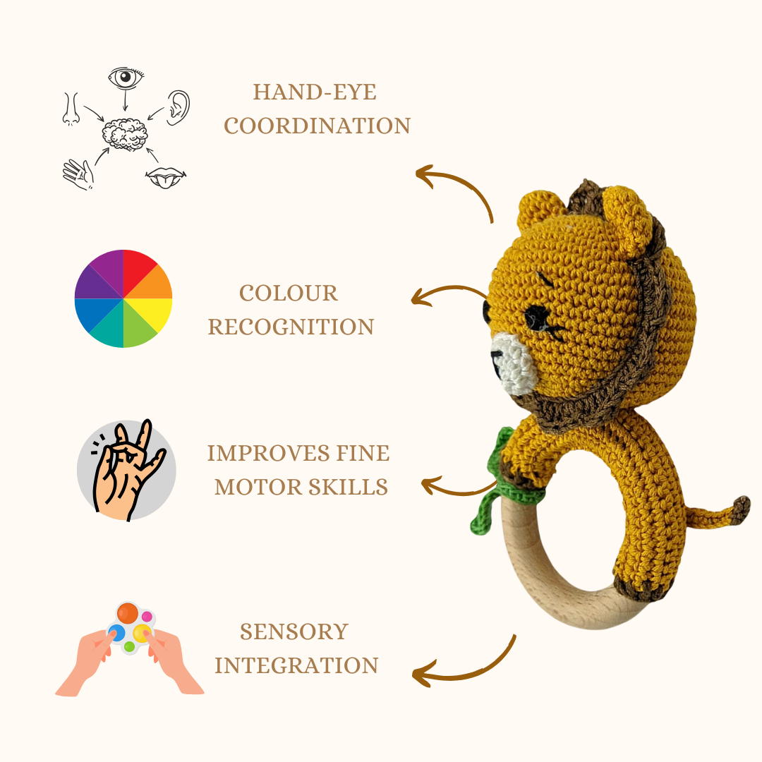 Adorable Lion Crochet Rattle – Comforting Baby Toy
