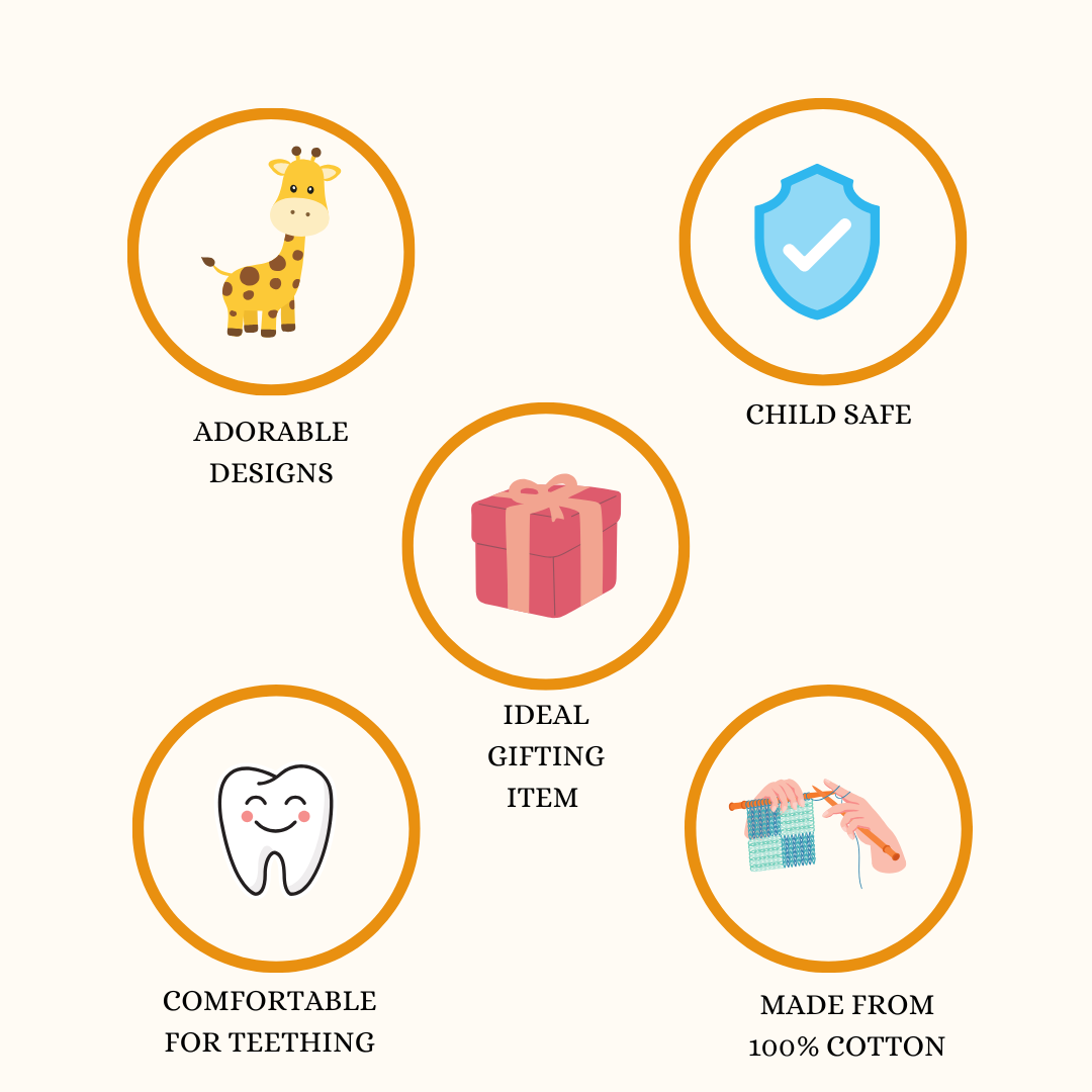 Happy Threads | Joyful Tiger Rattle – Handmade Crochet Baby Companion Toy