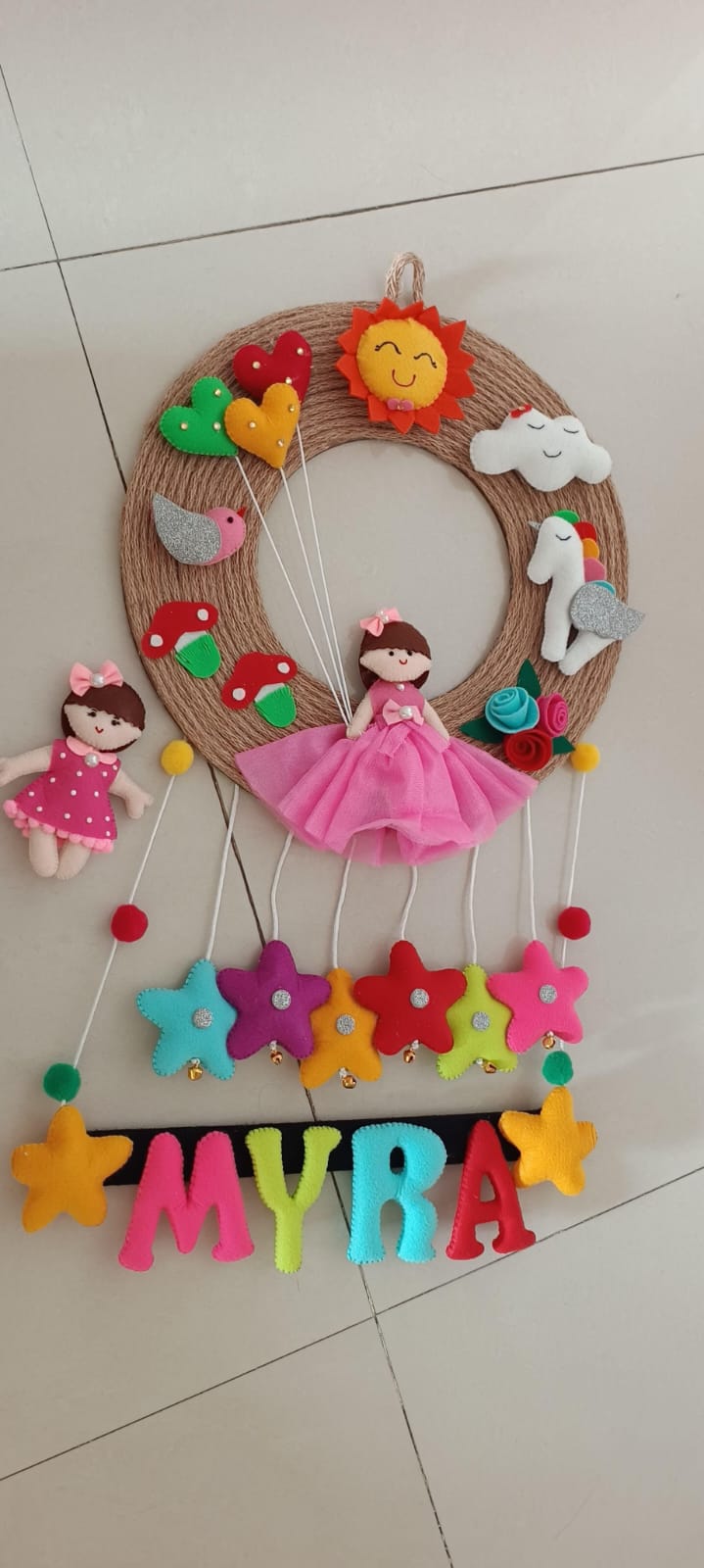 Kids hanging -Jute base Girl hanging