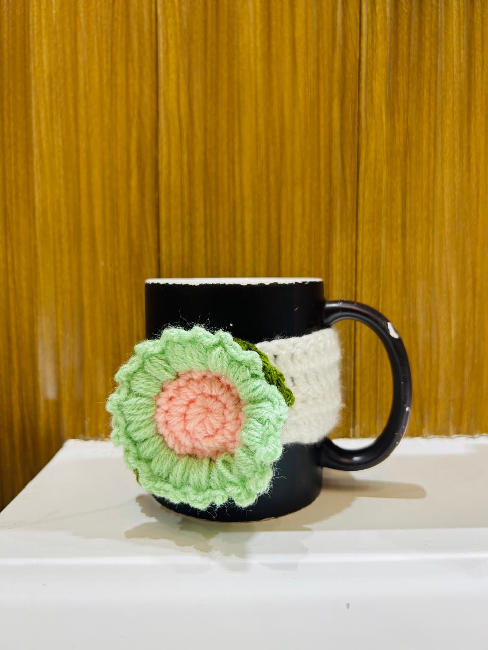 Unique two way Crochet tea cup cover cum stationary holder