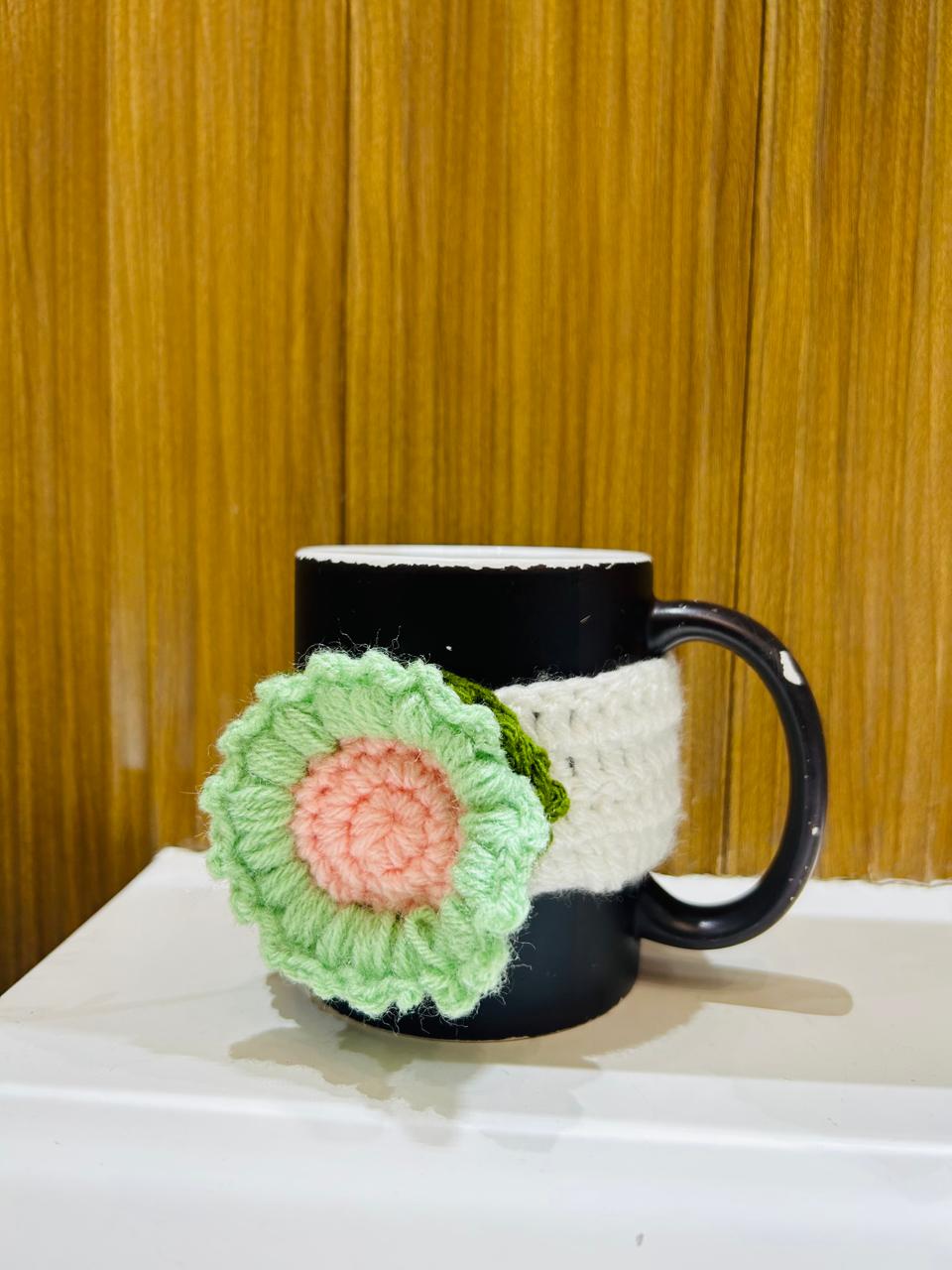 Unique two way Crochet tea cup cover cum stationary holder