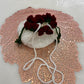 Rose drawstring Crochet mobile potli bag