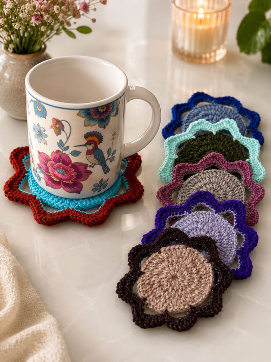 Crochet coasters ,set of 6