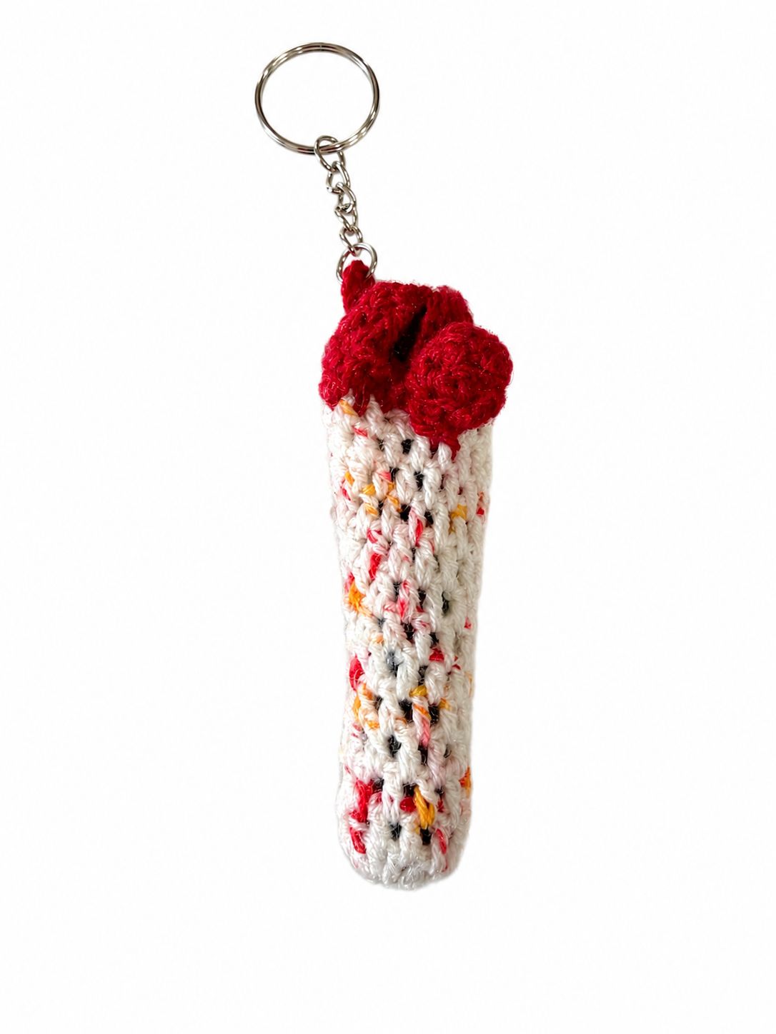 Handmade crochet lipbalm keychain