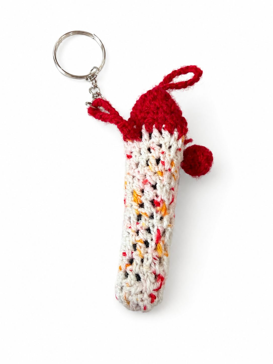 Handmade crochet lipbalm keychain