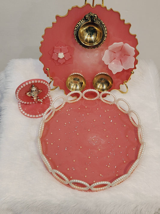 Resin Art Set of 3 – Elegant Pooja & Decorative Collection