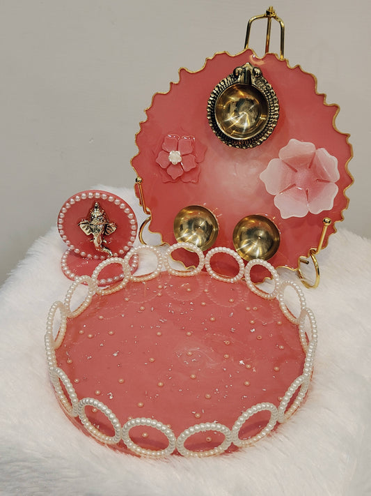 Resin Art Set of 3 – Elegant Pooja & Decorative Collection