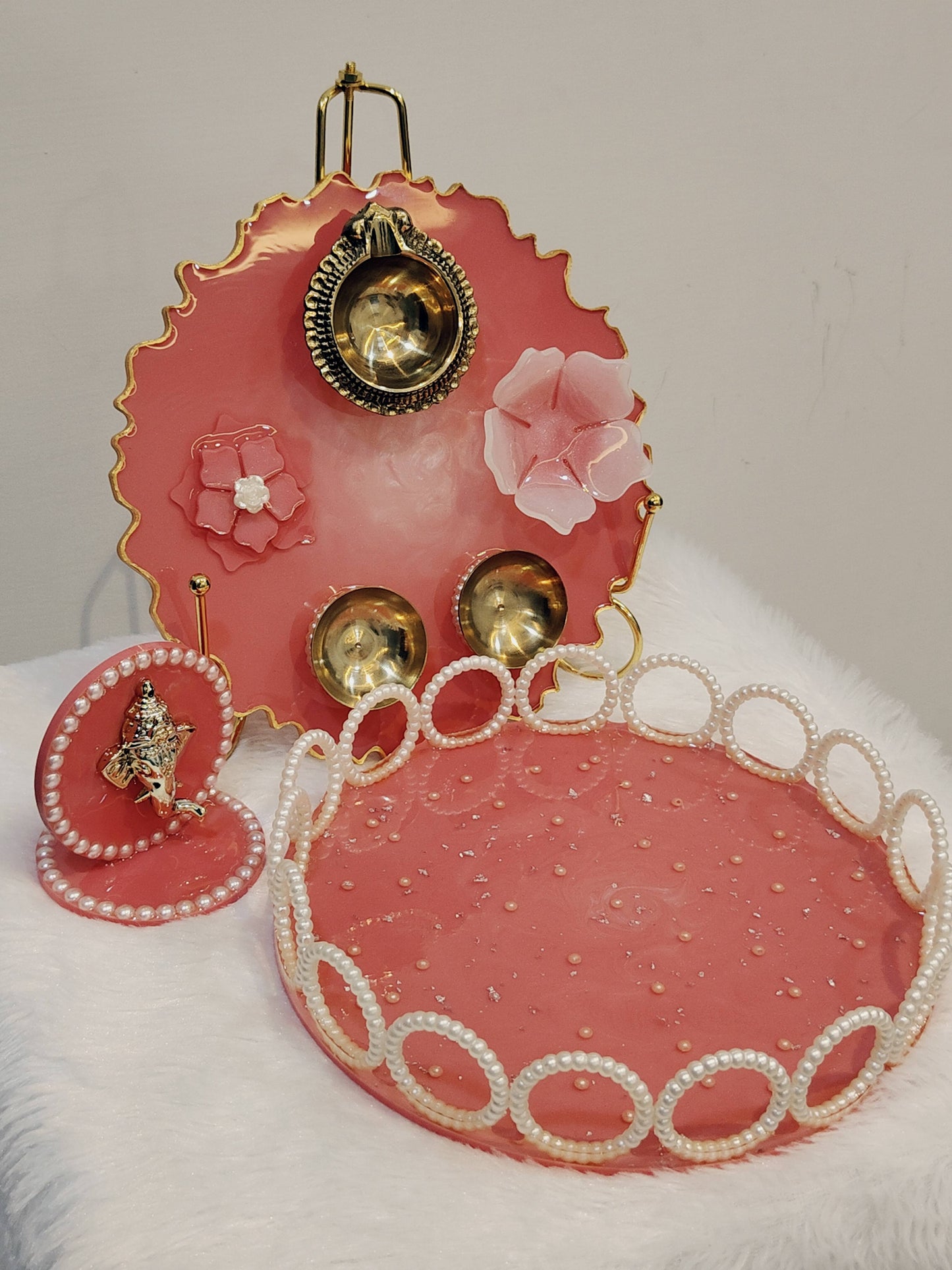 Resin Art Set of 3 – Elegant Pooja & Decorative Collection