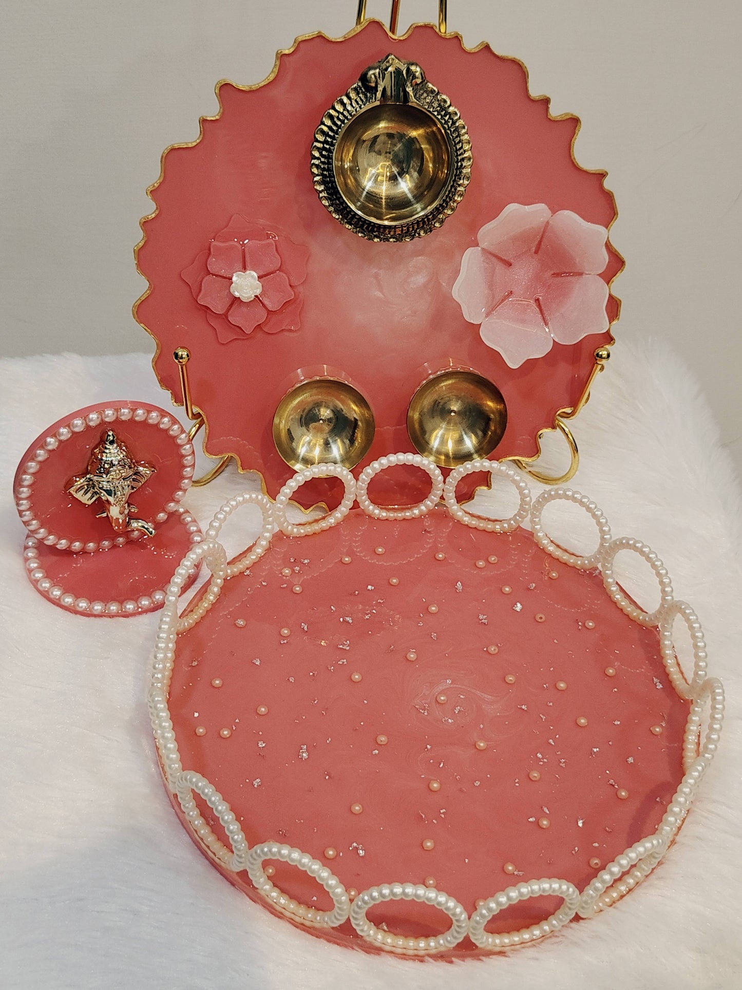 Resin Art Set of 3 – Elegant Pooja & Decorative Collection