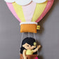 Personalized Handmade Kids name hanging- Hot air ballon - Girl/Boy/Unicorn