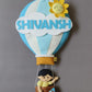 Personalized Handmade Kids name hanging- Hot air ballon - Girl/Boy/Unicorn