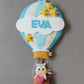 Personalized Handmade Kids name hanging- Hot air ballon - Girl/Boy/Unicorn