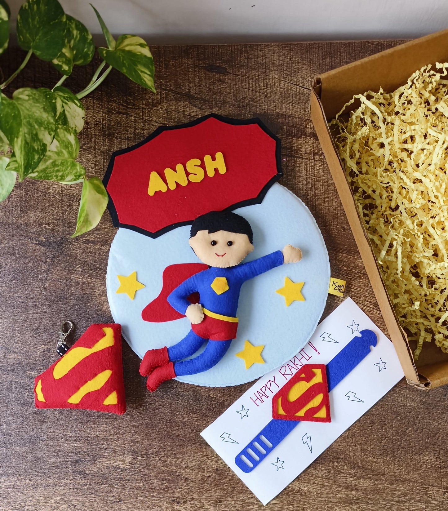 Kids wall hanging- Superhero Rakhi Hamper