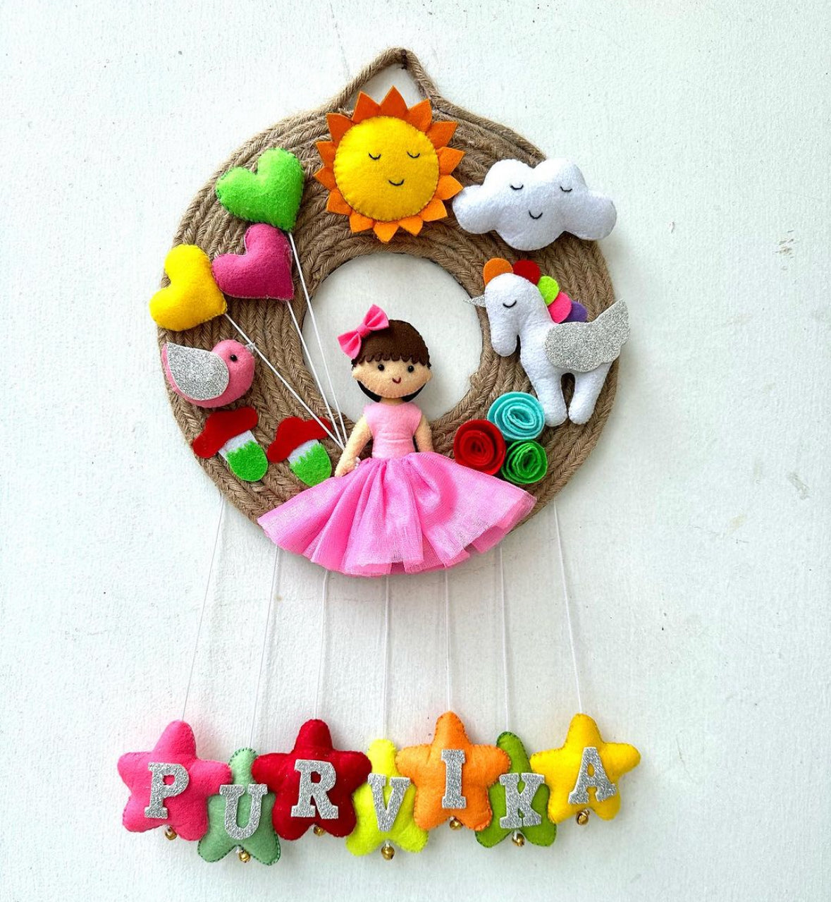 Kids hanging -Jute base Girl hanging