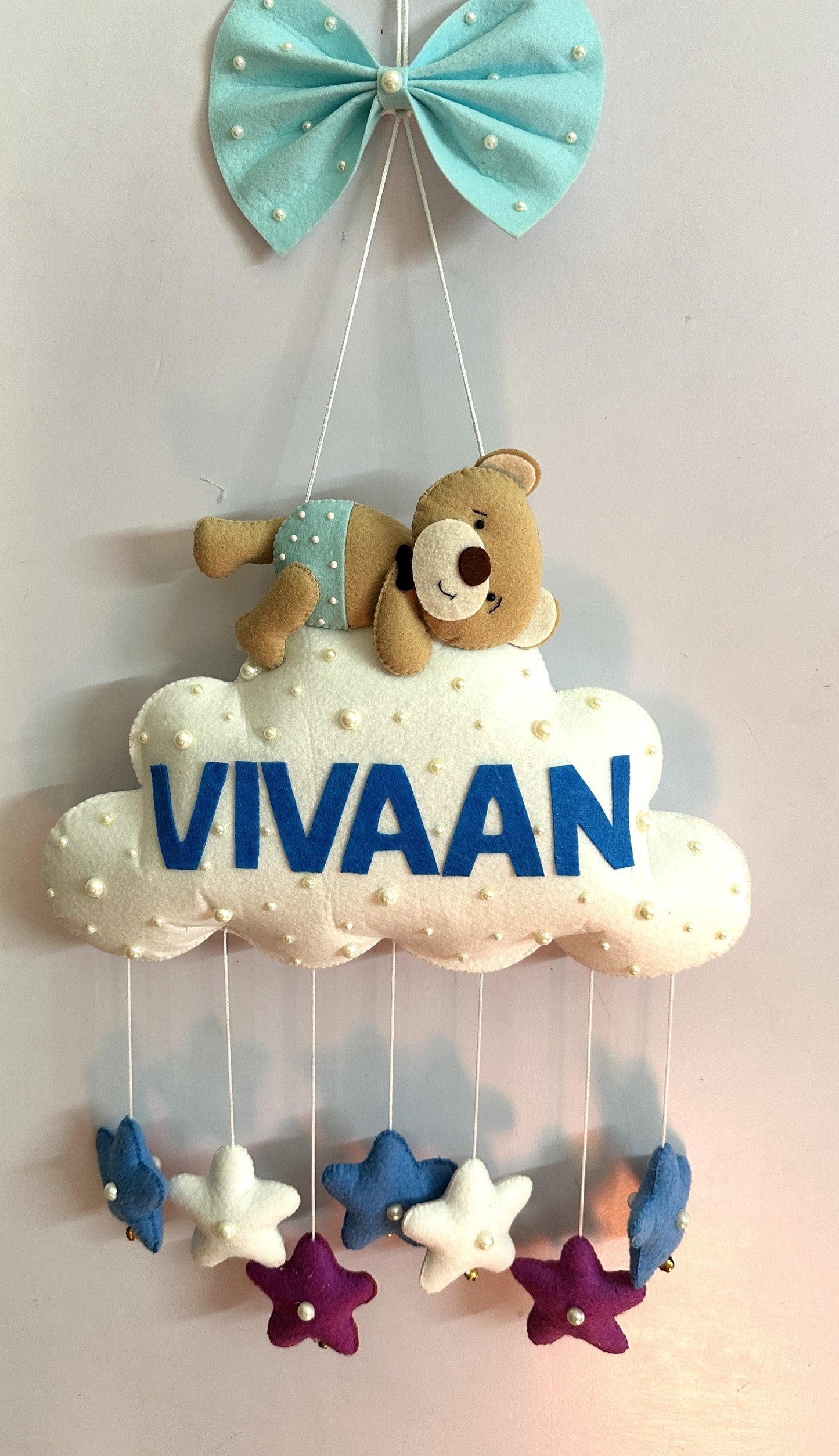 Kids hanging -Teddy on cloud