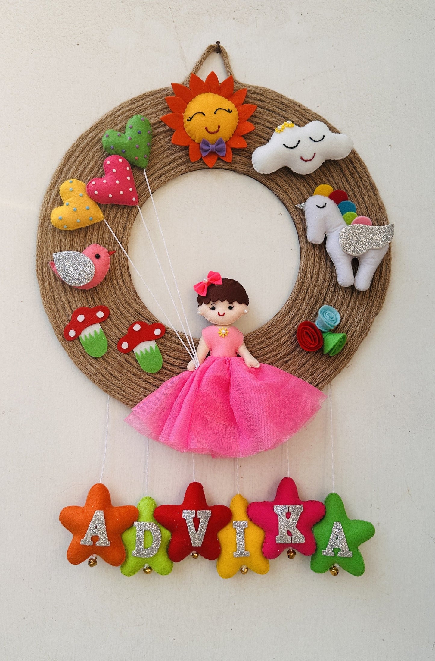 Kids hanging -Jute base Girl hanging