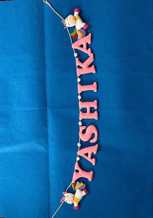 Kids hanging -Unicorn Name  Bunting
