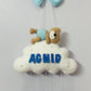 Kids hanging -Teddy on cloud