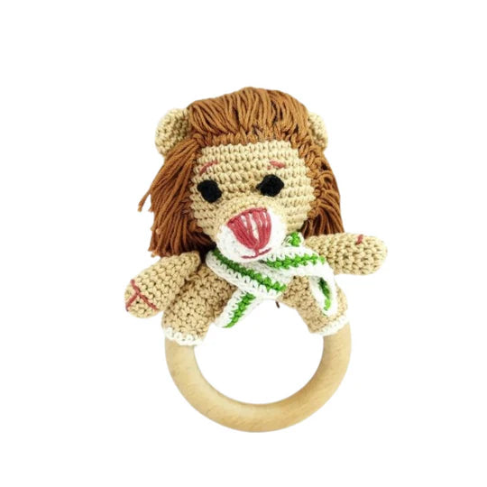 Happy Threads | Handmade Crochet Lion Teether - Adorable Baby Toy, Perfect Gift!