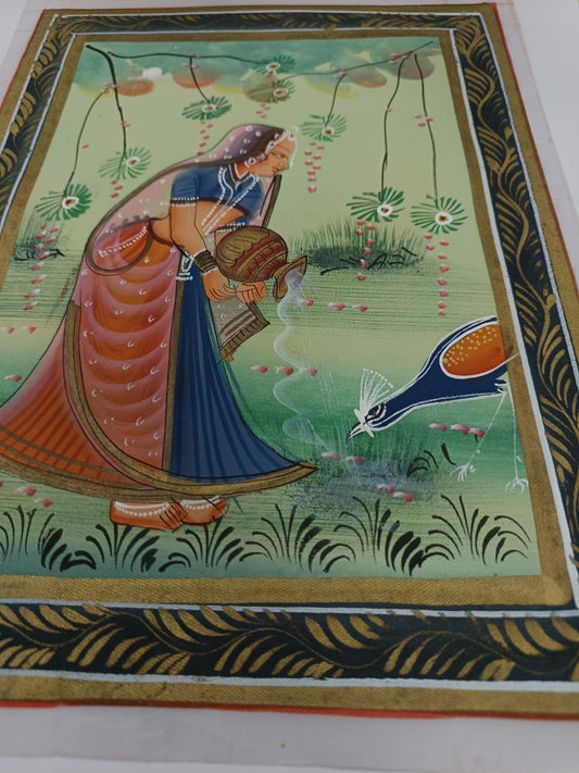 Women giving water - Pichwai