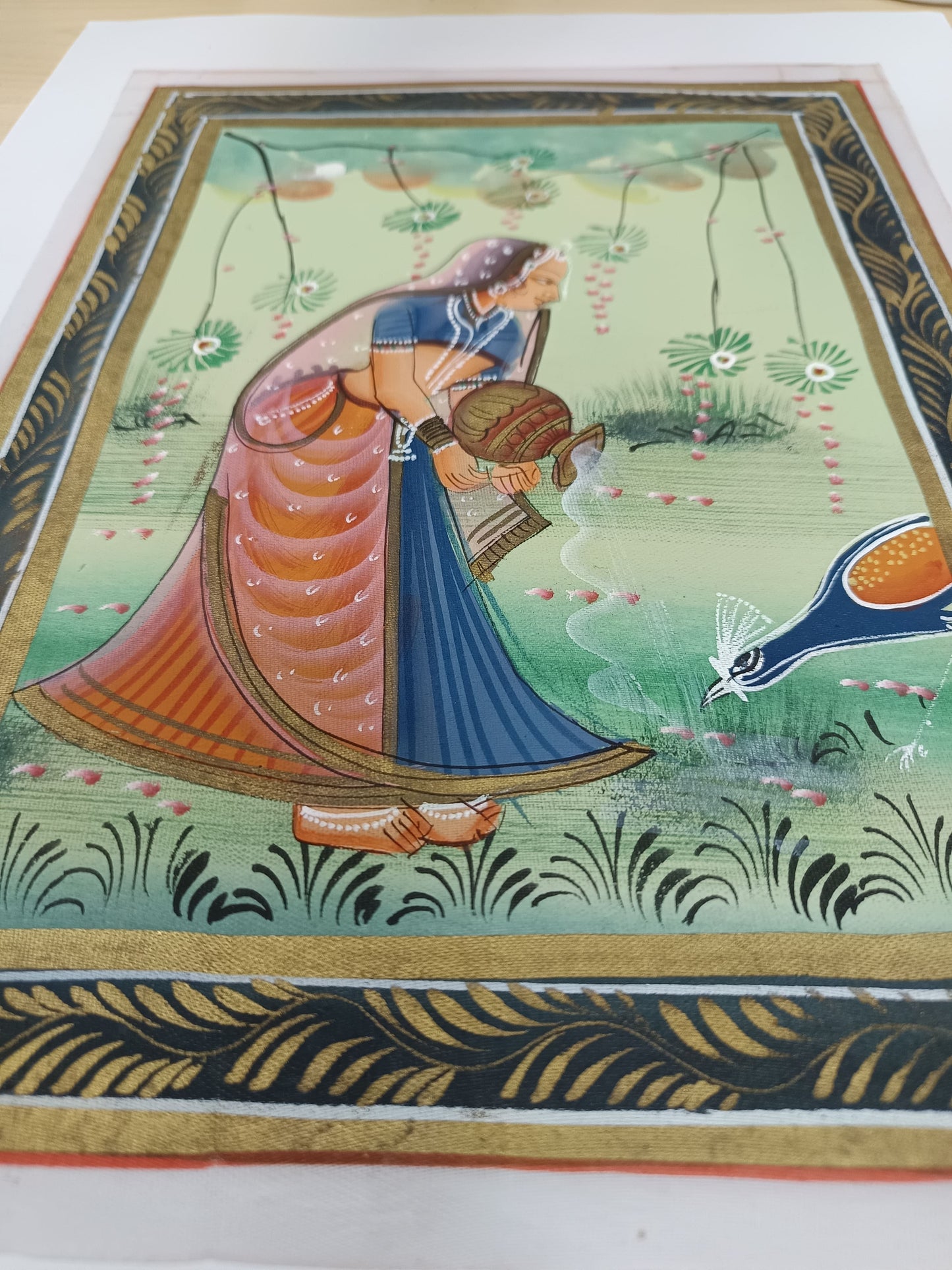 Women giving water - Pichwai