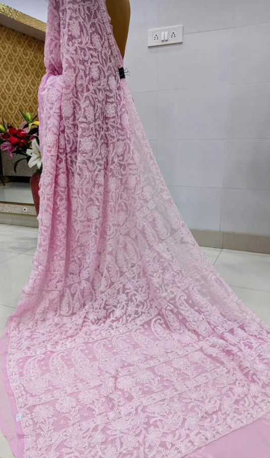 Chikan kari saree