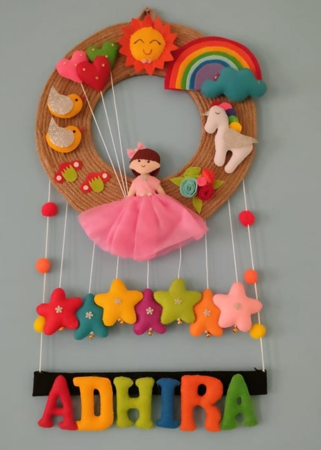 Kids hanging -Jute base Girl hanging
