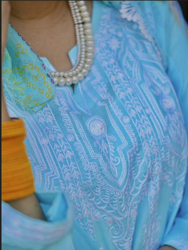 Hand embroidered Aari work Suit