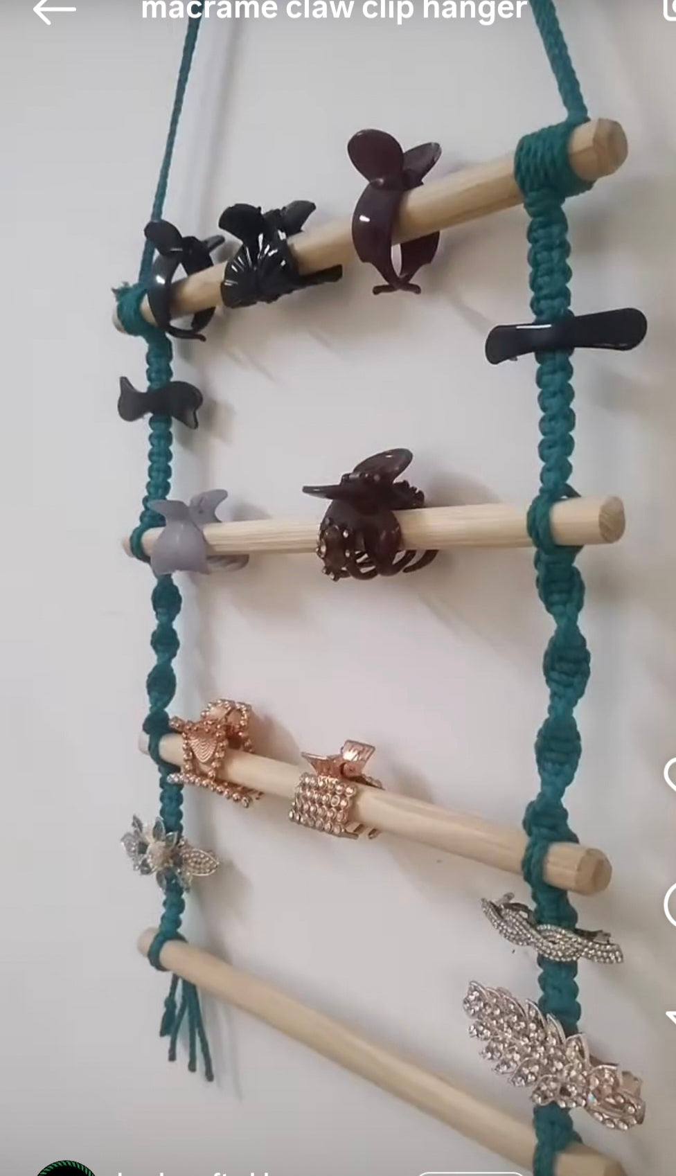 Macrame hanging-Hair clip holder