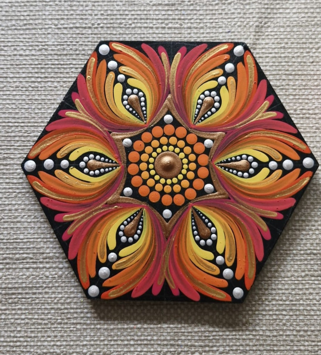 Mandala art tea coaster