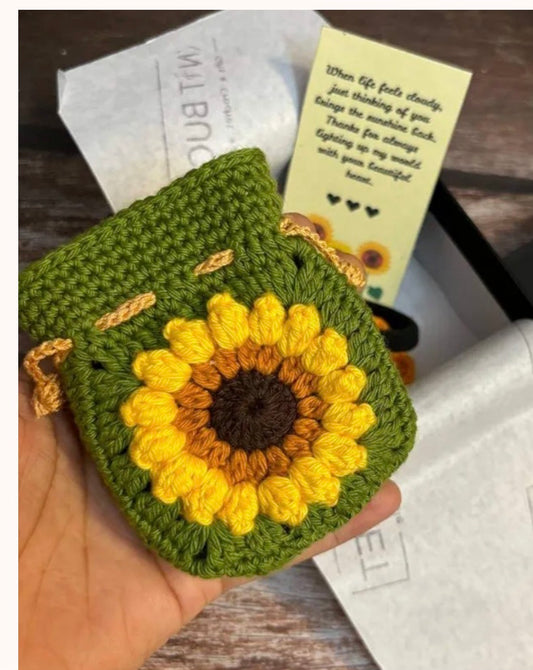 Sunflower airpod/earpod potli/ mini pouch
