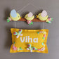 Personalized Handmade Kids name hanging-The Bird Family Name