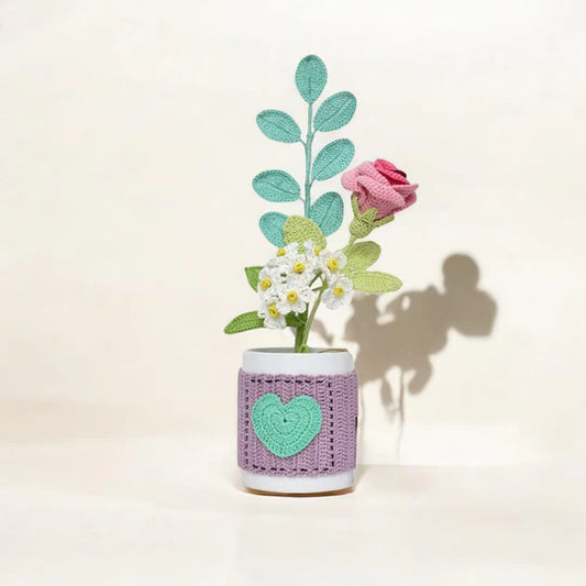 Happy Threads | Handcrafted Rose Mug Bouquet | Everlasting Love in Crochet