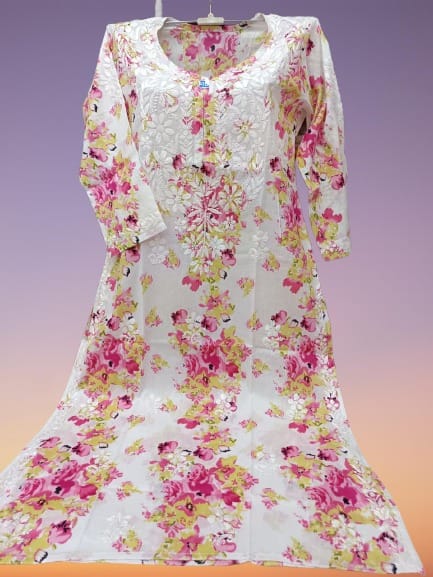 Lucknow special Chikankari-Hand embroidered Women Kurti